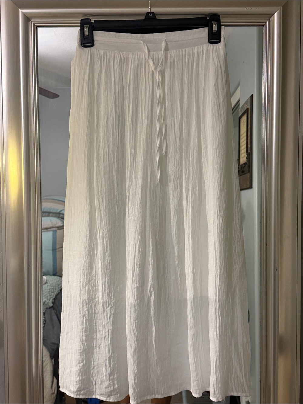 Women’s White Skirt with Drawstring Waist